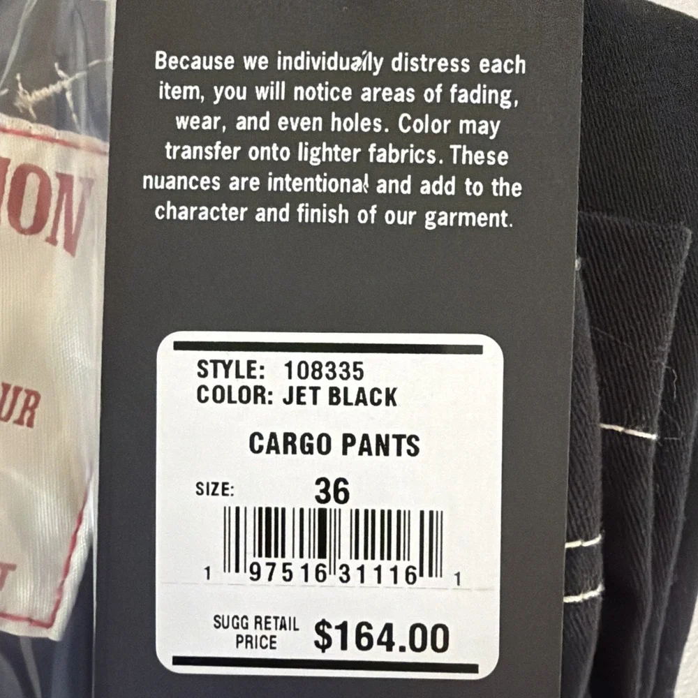NWT True Religion World Tour Mens 36x32 Black Cargo Pants Twill Straight Fit